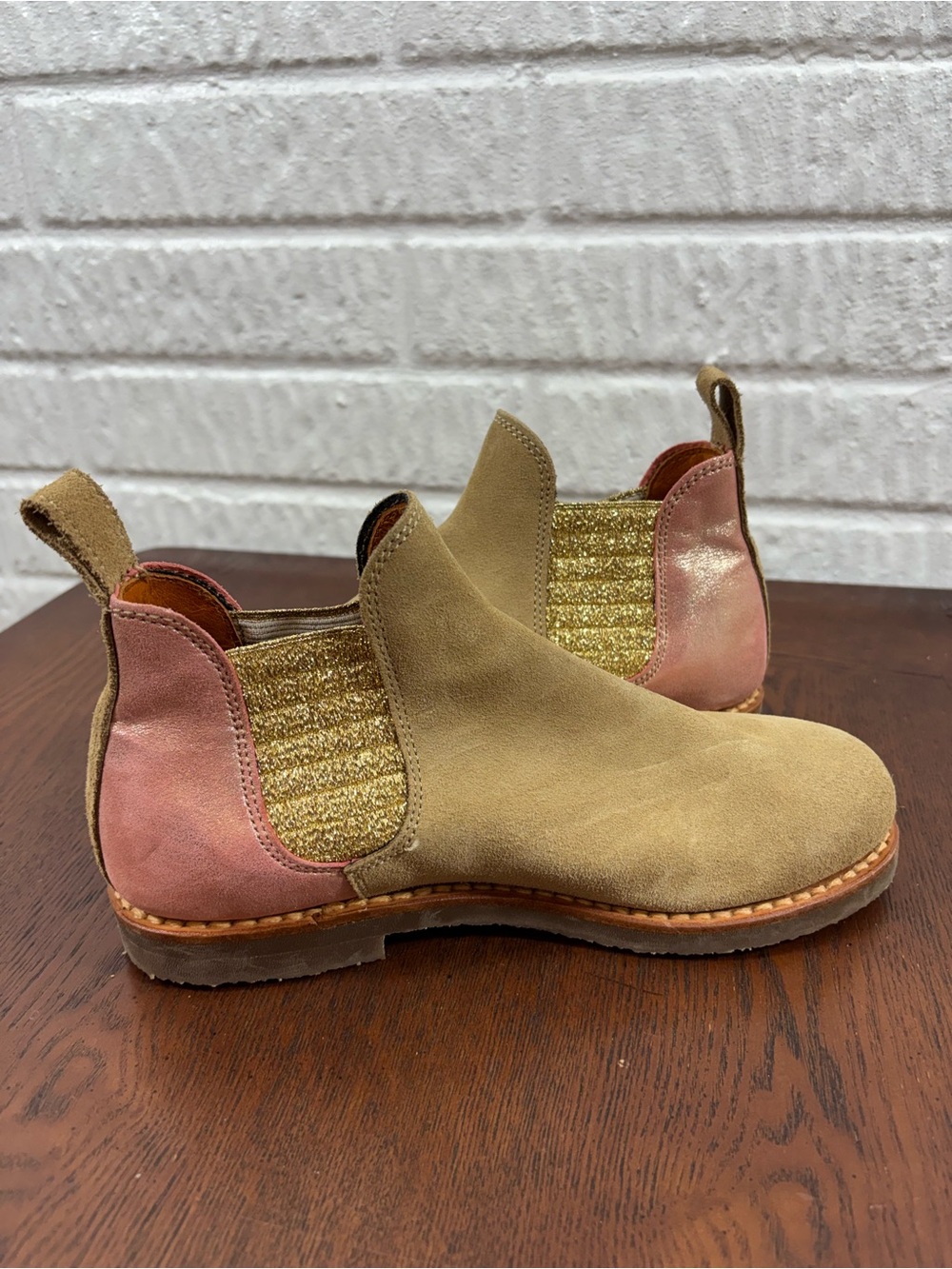 Penelope Chilvers Safari Metallic Patchwork Ankle Chelsea Boots 38 - Picture 3 of 12